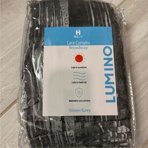 LUMINO Silver Lace Curtains (2 pack)